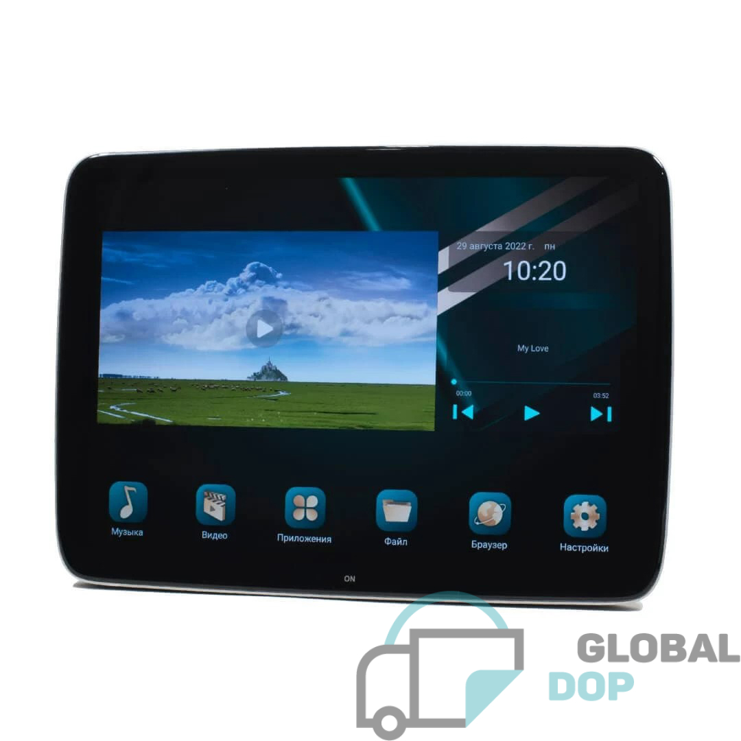 Комплект из навесного Android монитора 12 на подголовник AVS1205MPP (02) и врезного крепления-розетки AV01BL_2