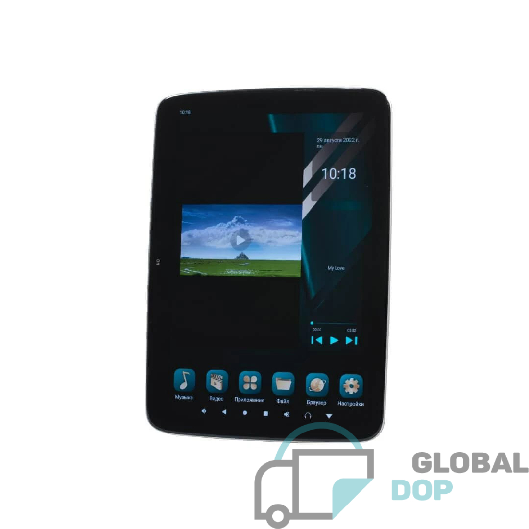 Комплект из навесного Android монитора 12 на подголовник AVS1205MPP (02) и врезного крепления-розетки AV01BL_3