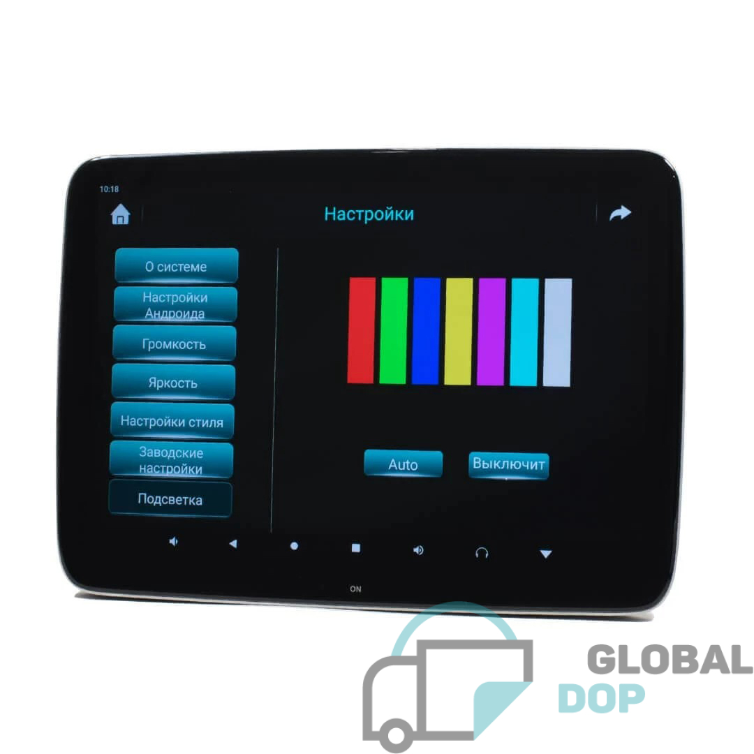 Комплект из навесного Android монитора 12 на подголовник AVS1205MPP (02) и врезного крепления-розетки AV01BL_5
