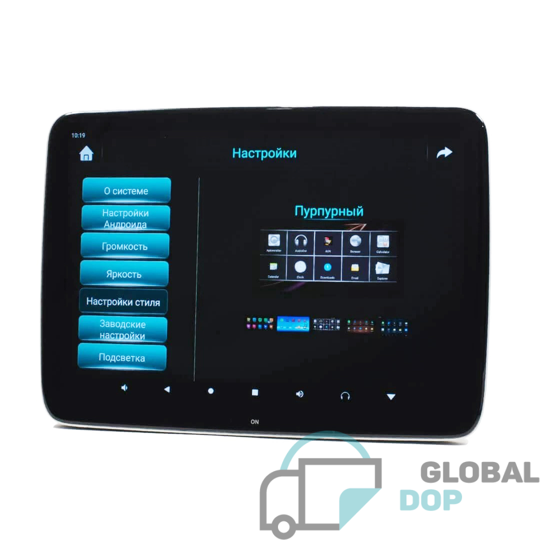 Комплект из навесного Android монитора 12 на подголовник AVS1205MPP (02) и врезного крепления-розетки AV01BL_6