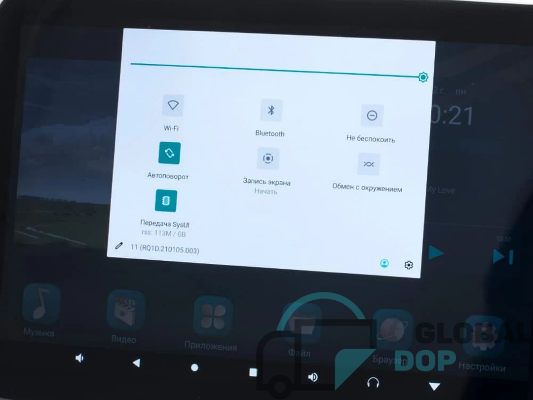 Комплект из навесного Android монитора 12 на подголовник AVS1205MPP (02) и врезного крепления-розетки AV01BL_7